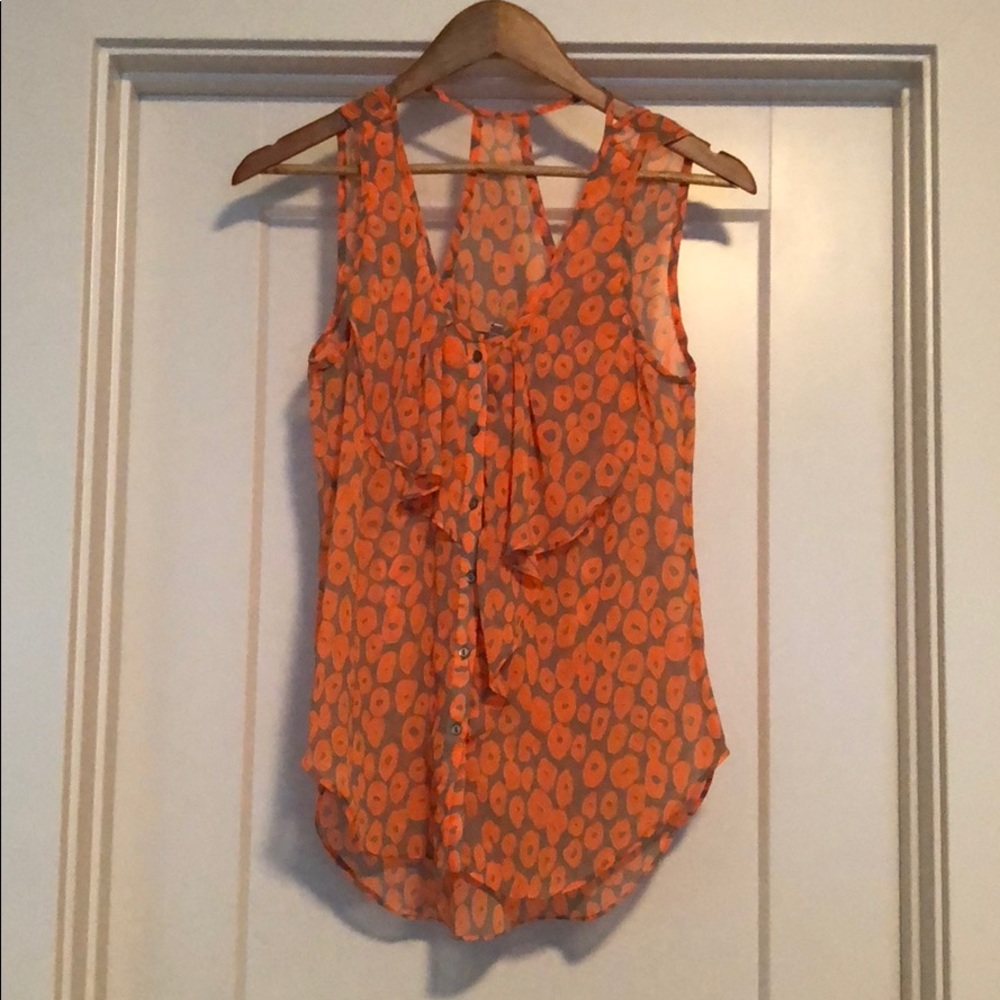Yoana Baraschi Orange tank blouse with buttons